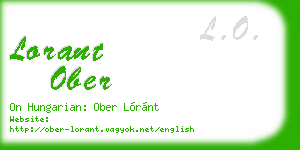 lorant ober business card