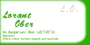 lorant ober business card